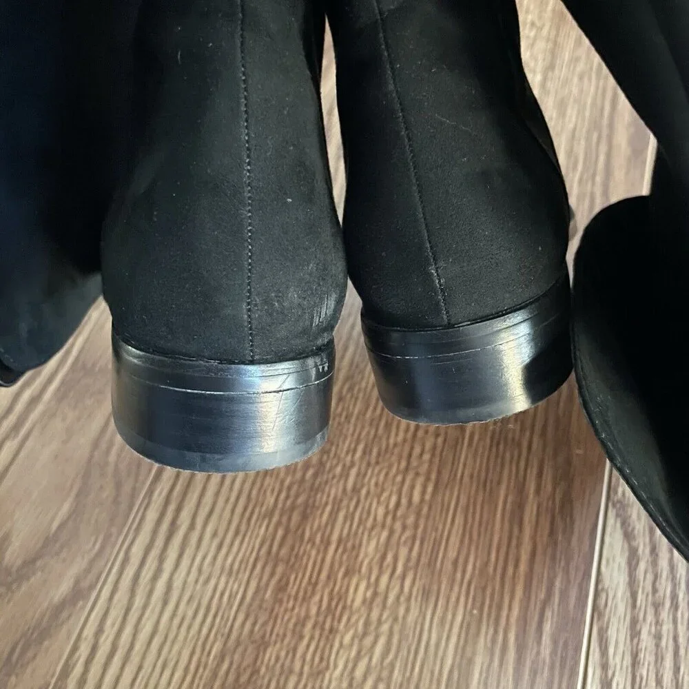 J.Crew Factory Women Size 7 Black Faux Microsuede Classic Over-the-knee Boots